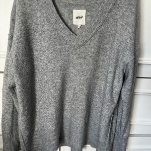 Aerie Gray Crew Neck Sweater Soft and Cozy